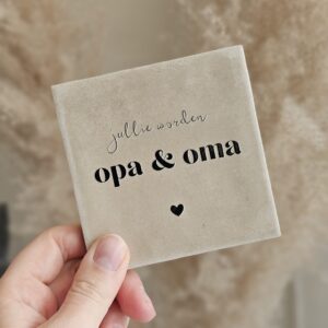 Tegeltje 'Jullie worden opa en oma'.