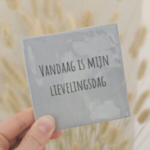 Tegeltje 'lievelingsdag'.