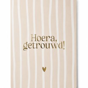 Kaartje 'Hoera getrouwd'.