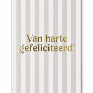 Kaartje 'Van harte gefeliciteerd'.