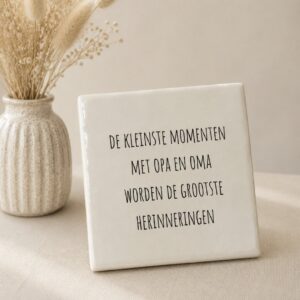 Tegeltje 'De kleinste momenten'.