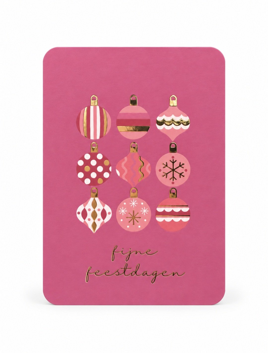 Kerstkaart 'Fijne feestdagen'.