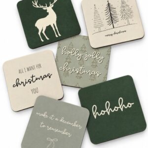 Set van 6 kerst onderzetters